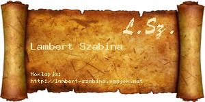 Lambert Szabina névjegykártya